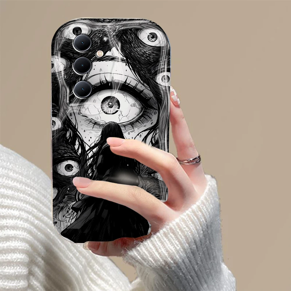 Junji Ito horror Hot comics 3D Wave Case For OPPO Realme 12 11 10 9 8 7i 6 5 Pro Plus C67 C55 C31 C35 C11 C12 C15 C20 C21Y Cover