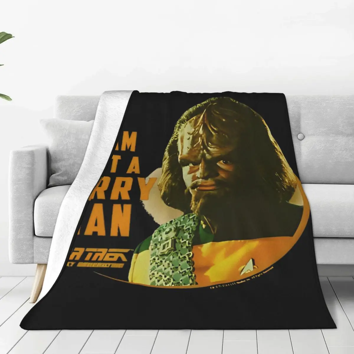 Stars Treks The Next Generation Worf I Am Not A Merry Man Blanket Flannel Novelty Soft Throw Blankets for Bed Sofa Spring Autumn