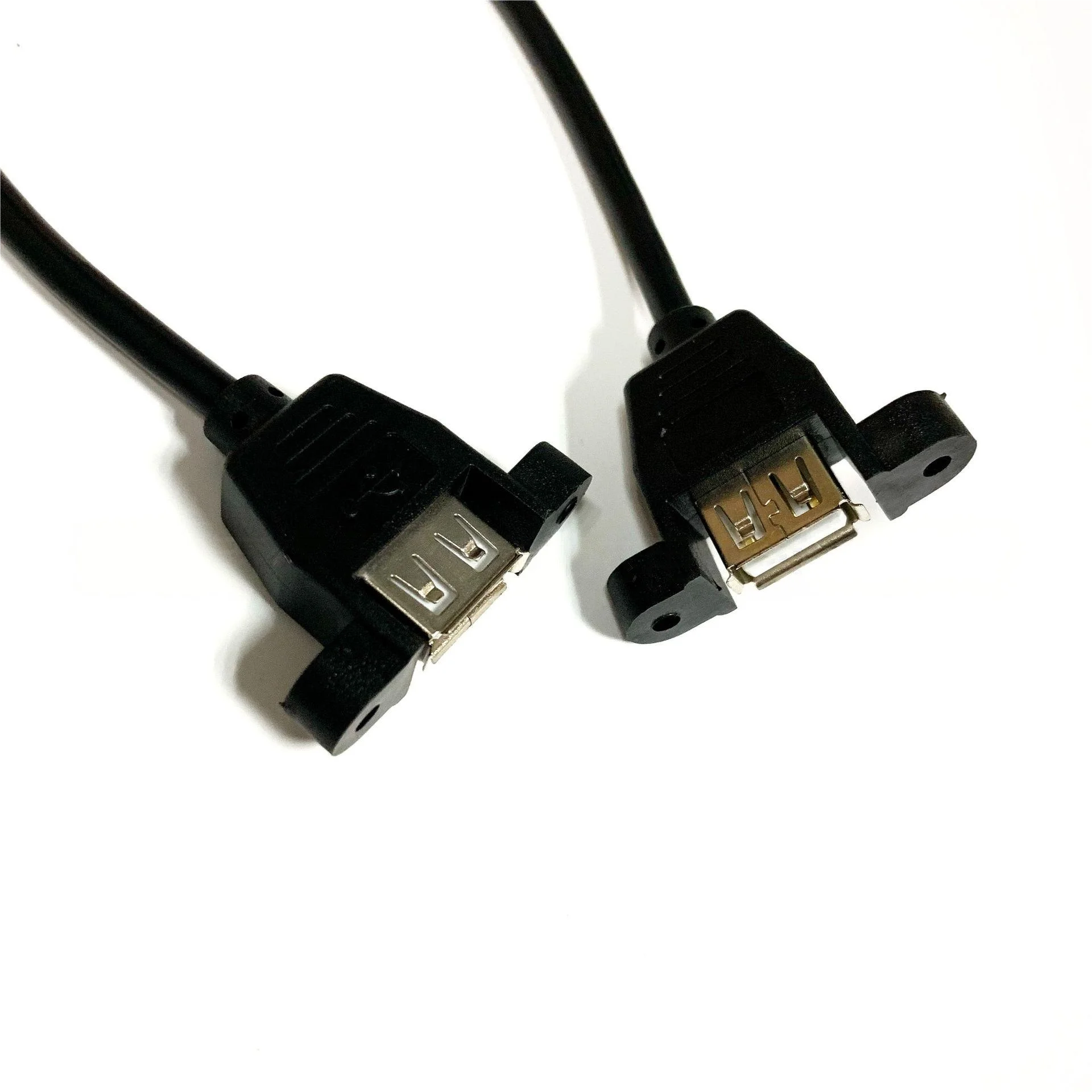 Câble USB, câble de données avec oreilles et trous de vis, câble d'extension mâle à mâle, L = 0,3 M, pour la fixation USB
