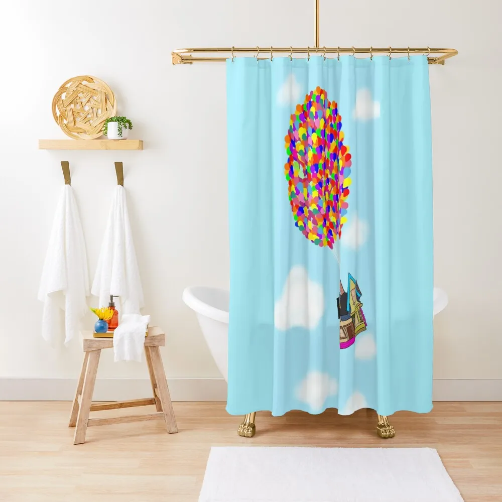 

Up Balloons Shower Curtain Bathroom Accessorys Waterproof Fabric Bathroom Bathroom Showers Curtain