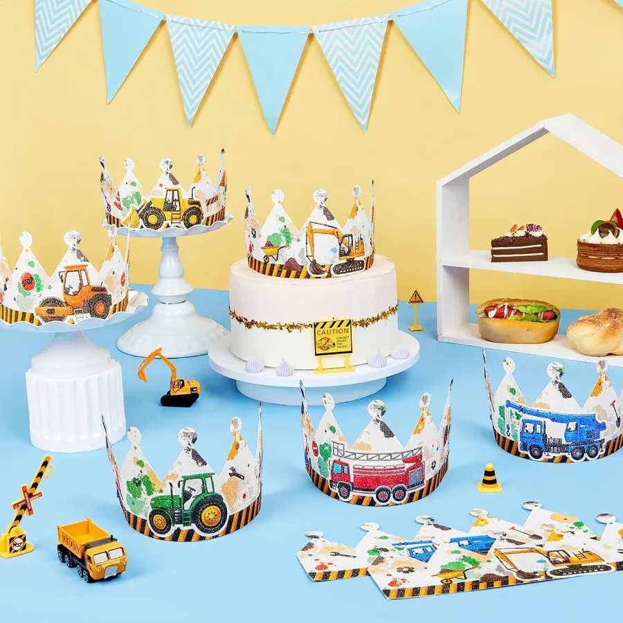 قبعات حفلات WERNNSAI لـ - 12 قطعة من لوازم حفلات أعياد الميلاد التيجان مع شريط مرن قبعات حفلات ورقية ملونة لـ