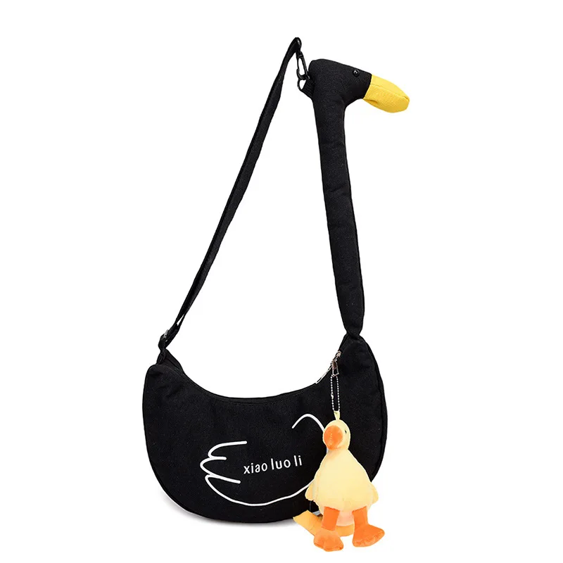 Women cute goose shoulder bag Creative student storage bag girl Long neck funny duck crossbody bag