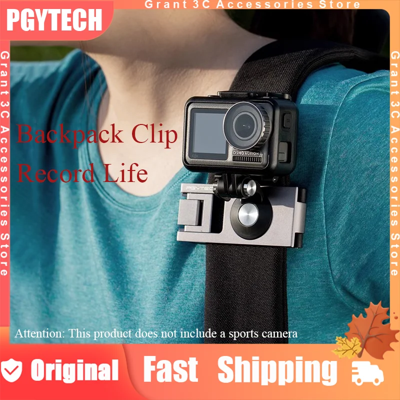 

PGYTECH Backpack Clip Quick-Release Kit Action Camera Multi-Function Metal Backpack Strap for DJI Gopor Insta360 Outdoor Vlog