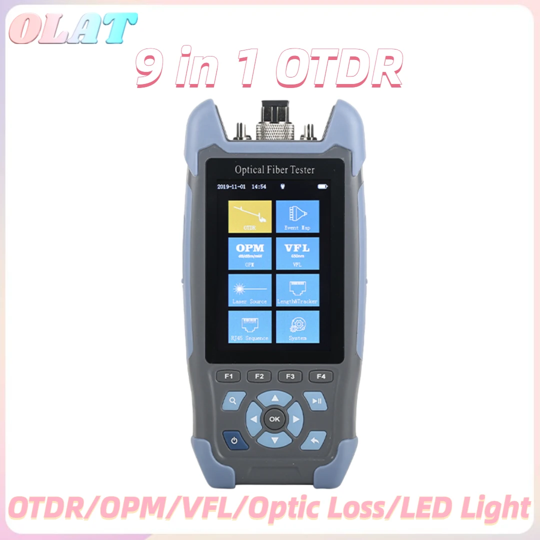 

Mini Pro OTDR 9in1 1310/1550nm VFL 60KM 24/22dB Лазерный источник Оптический рефлектометр 980rev Встроенный тест портов OPM VFL OLS SC