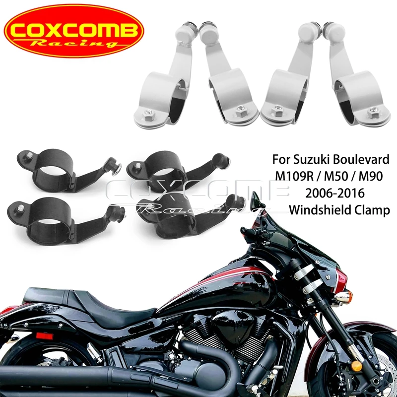 Motorcycle Windshield Touring Sport Windscreen Air Spoiler Deflector For Suzuki Boulevard M109R Cruiser M50 M90 VZR VZ C1800 C50