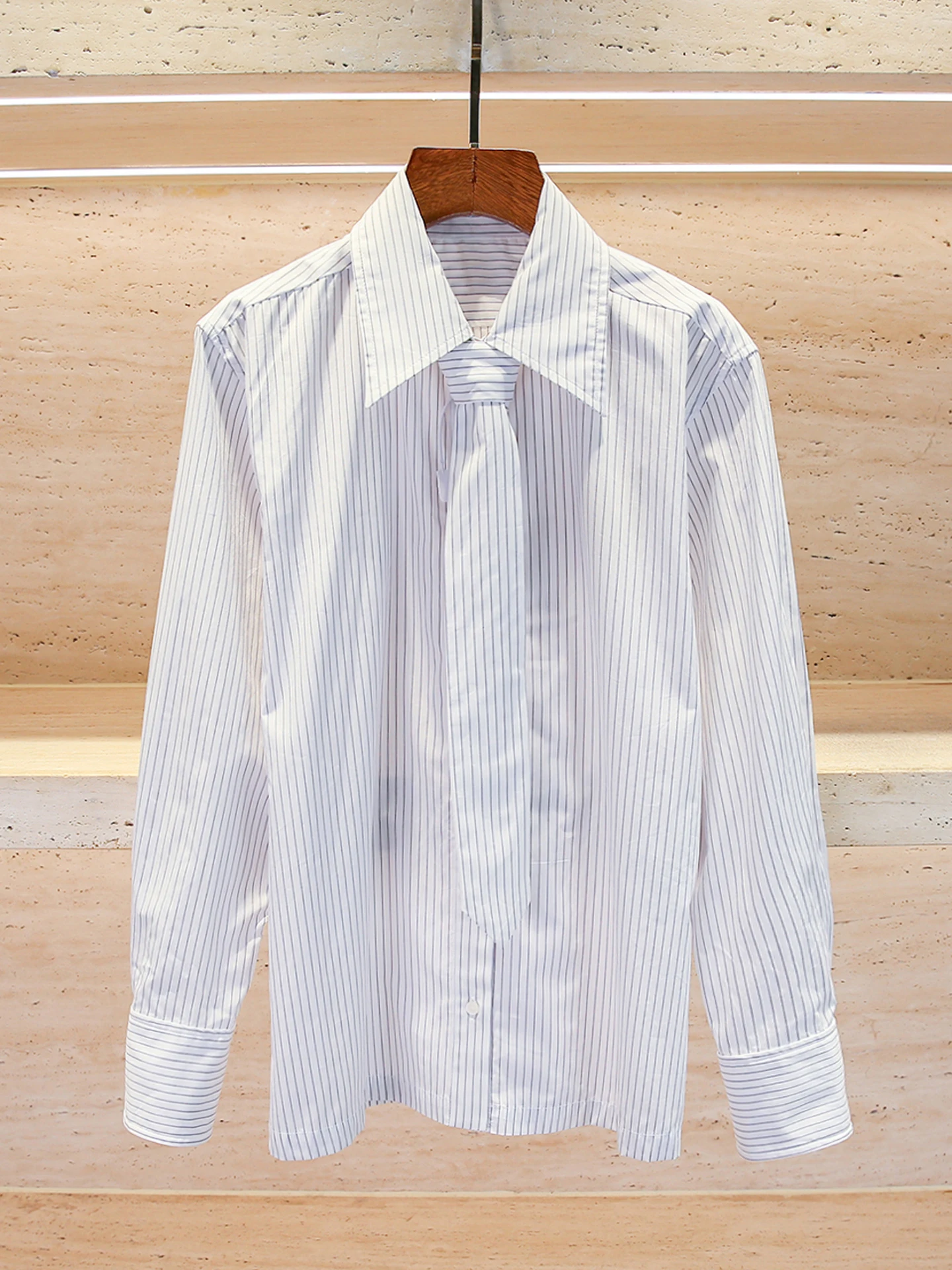 

S Home Nan You Высококачественный женский повседневный полосатый топ с универсальным галстуком Ne Commute Sle Long Sve Busin Повседневный топ