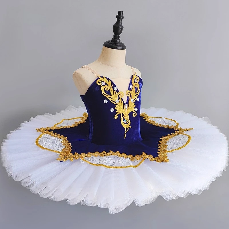 

Балетное платье для девочек, детский профессиональный костюм для выступления «Лебединое озеро», вариация синей птицы, наряд для выступления «Маленький лебедь»