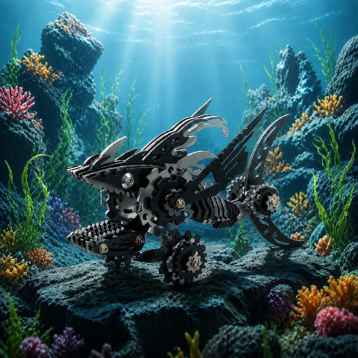 MOKR Megalodon 3D Metal Puzzle Children's Toys Brain Teaser Puzzles For Adults DIY Model Christmas Gift Education Training