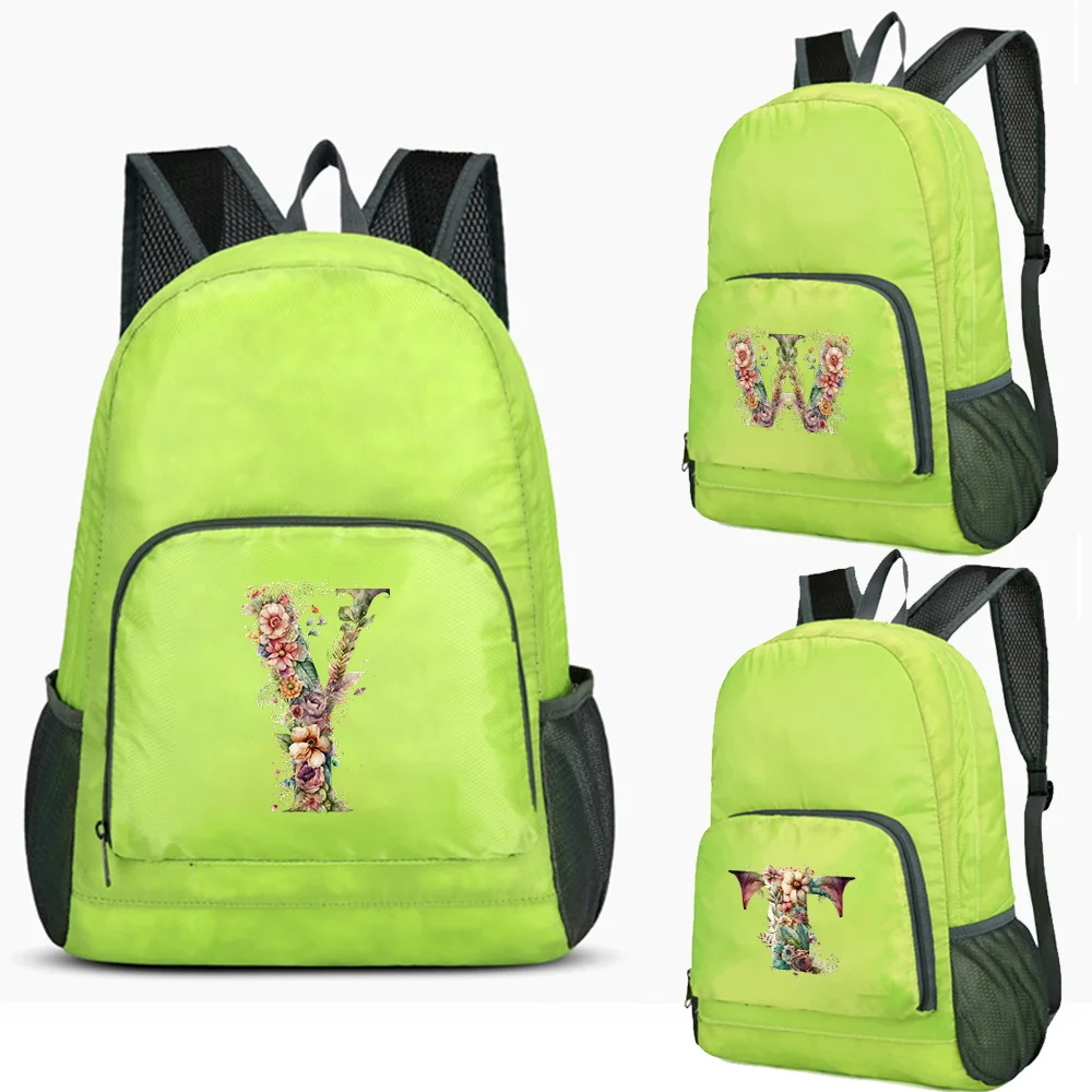 

New Fashion Multi Functional Foldable Portable Hiking Travel Portable Floral Letter Printed Pattern Shoulder Carrying Travel Bag