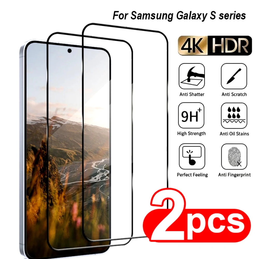 

2Pcs High Clear Screen Protector for Samsung Galaxy S26 S25 S24 S23 Ultra S22 S21 Plus S26 S25 Edge Anti-Scratch Tempered Glass