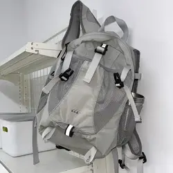 Mochila de nylon cinza coreana para mulheres, alta capacidade, unissex, leve, ao ar livre, caminhadas, bolsa de ciclismo, mochilas escolares, moda, Y2k