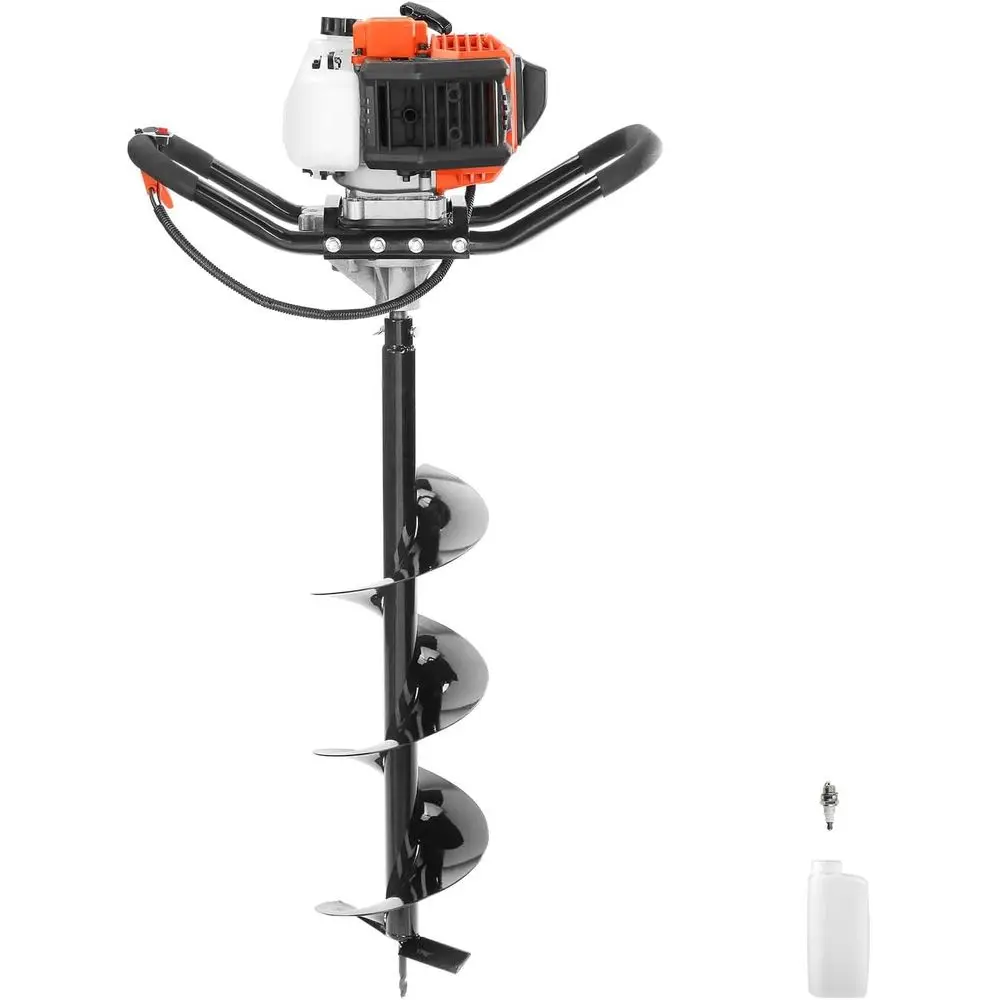 

Post Hole Digger, 43cc 1250W Auger Post Hole Digger, Gas Powered Earth Digger with 8" Earth Auger Drill Bit, 30 inch Long Alloy