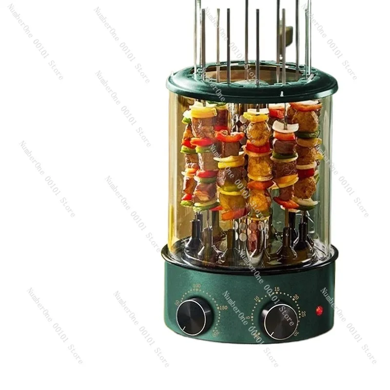 Electric skewer machine indoor smokeless fully automatic rotating family barbecue grill vertical barbecue grill food processor