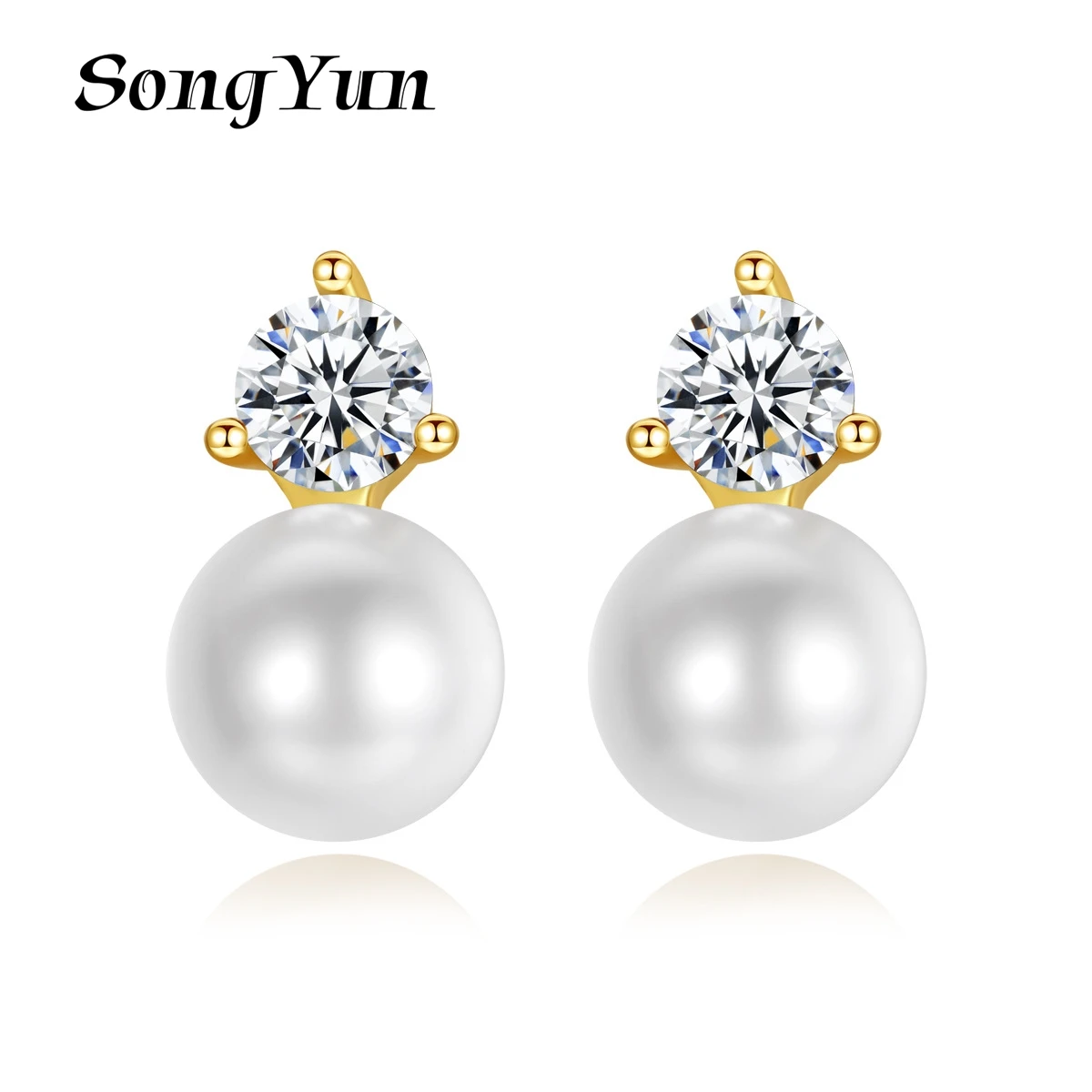 

SongYun Jewelry MHT Quality Brass Stud Earrings Dangle CZ 7A Zircon Elegant Luxury Women Earring Jewelry