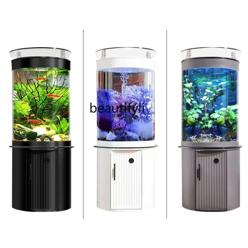 

Ecological Change Water Glass Fish Tank Bottom Filter Fish Tank Living Room Small Landscaping Constant Temperature Aquarium