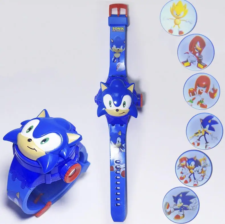 Super Game Sonic Cartoon 24-Style 3D Projection Watch Hedgehog Doll Children's Flip Toy Watch Projector Children's Gifts view 2