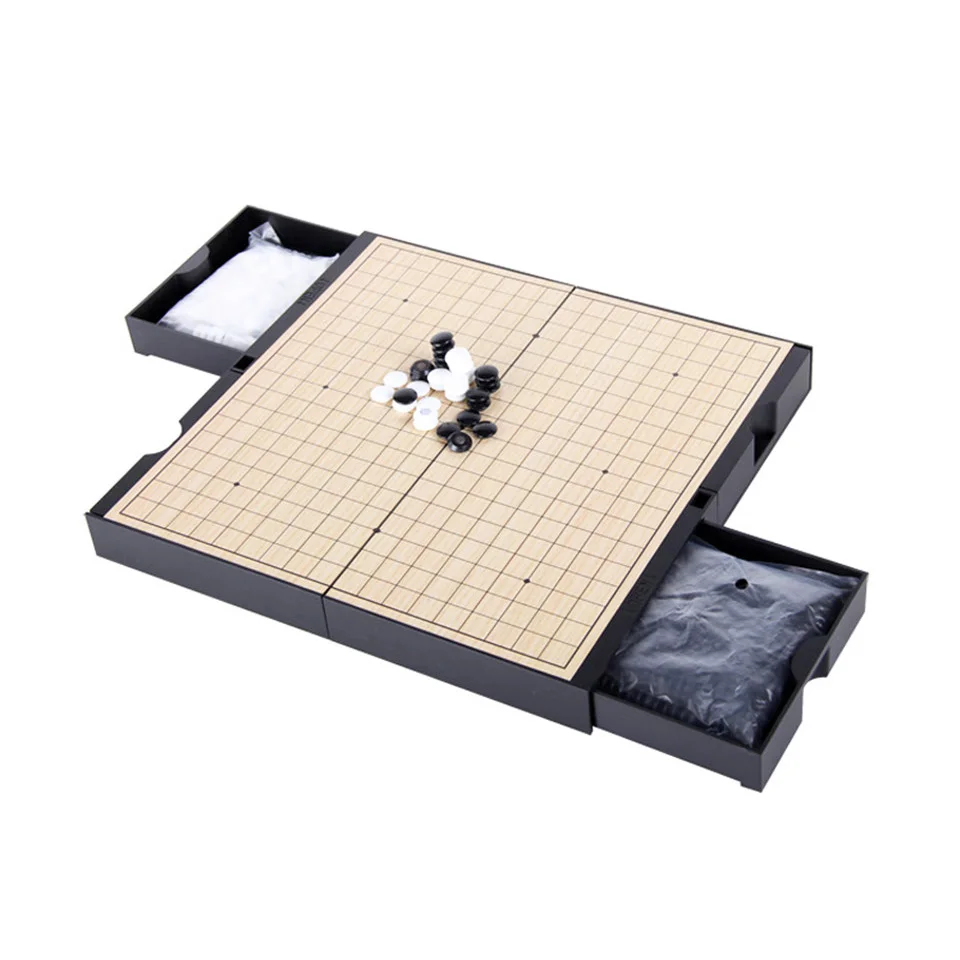 Juego de ajedrez chino plegable 2 en 1, juego de mesa plegable 2 en 1, 19 Road, 361 unids/set