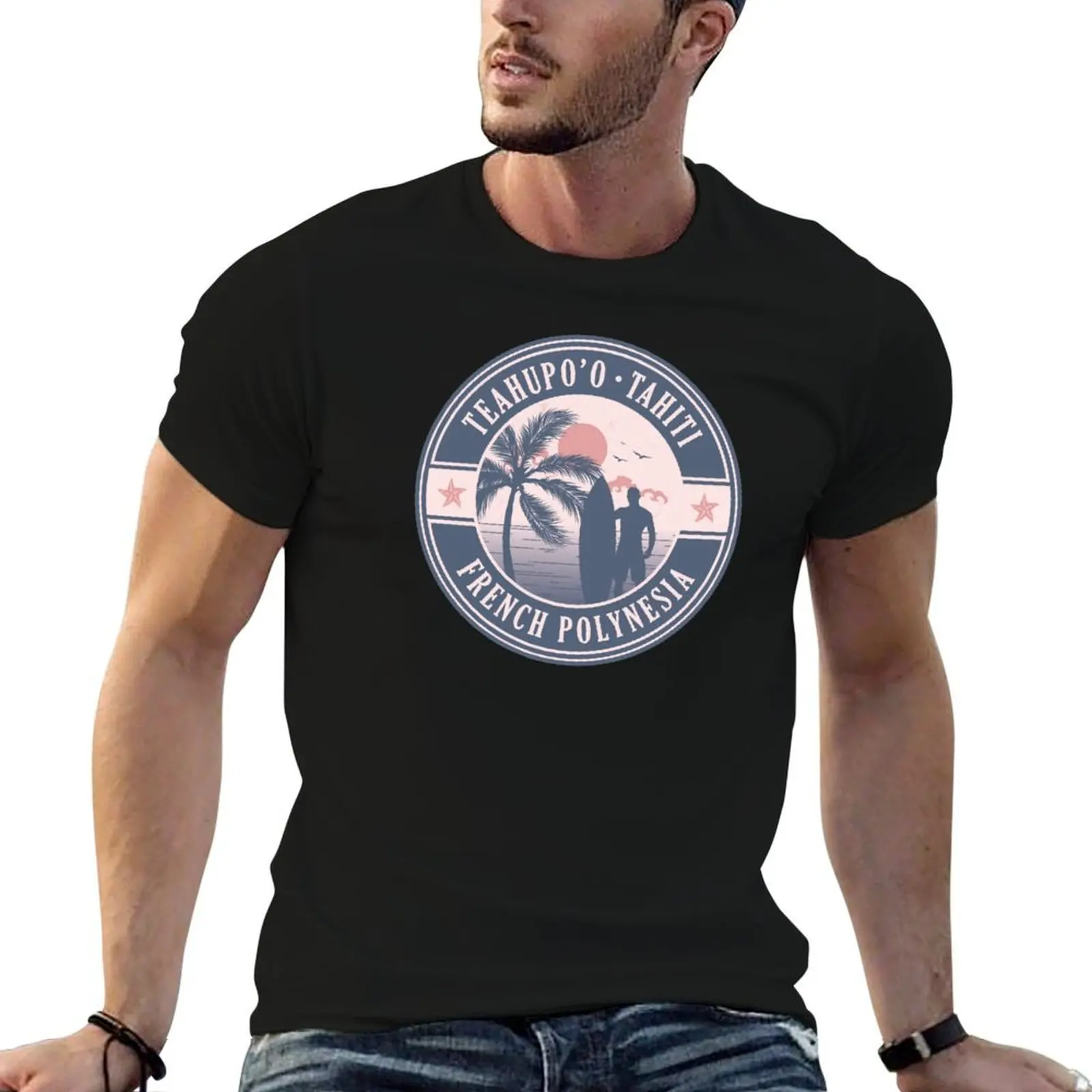 Teahupo’o Tahiti French Polynesia Vintage Summer Surf Design T-Shirt clothes shirts graphic tee mens funny t shirts
