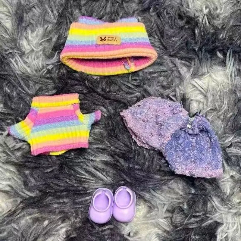 Für 17 cm Plüsch Labubu II Puppen Mini Mode OOTD Nette Overall Kleid set Kleidung Outfit Puppen Zubehör Kleidung Geschenk
