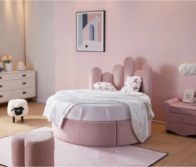 

#@Modern Velvet Bed Furniture Kids Bedroom Furniture Multi Storage Beds