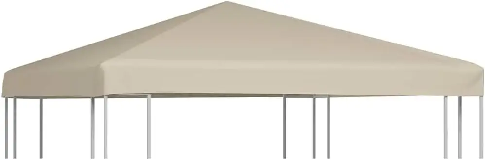 Replacement Gazebo Canopy Top Cover, Beige 10x10 ft (9.8 x 9.8 ft) Square Protective Roof Cover, Polyester with PVC Coating for Outdoor Garden Patio Pavilion