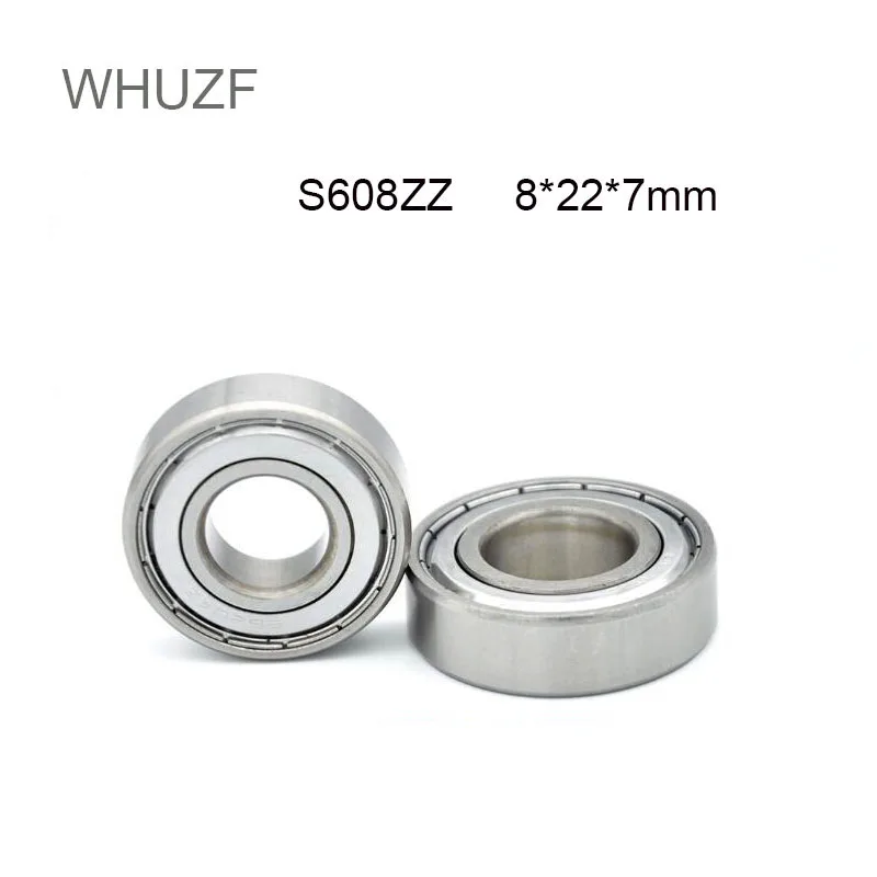 WHUZF Free Shipping 5pcs Stainless Steel S608ZZ Bearing 8x22x7mm ABEC-5 Skate Stroller Miniature s608 ZZ Ball Bearings S608Z