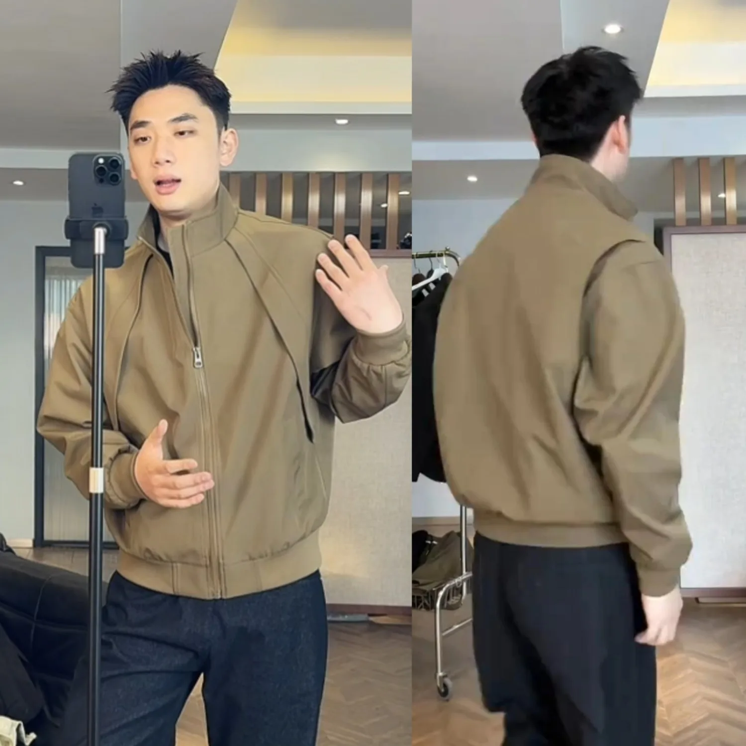 

American Pilot Collar Jaet Men's Loose Fit ort Baseball Sle Outerwear Casual Faion Winter Youth Polyester Fiber