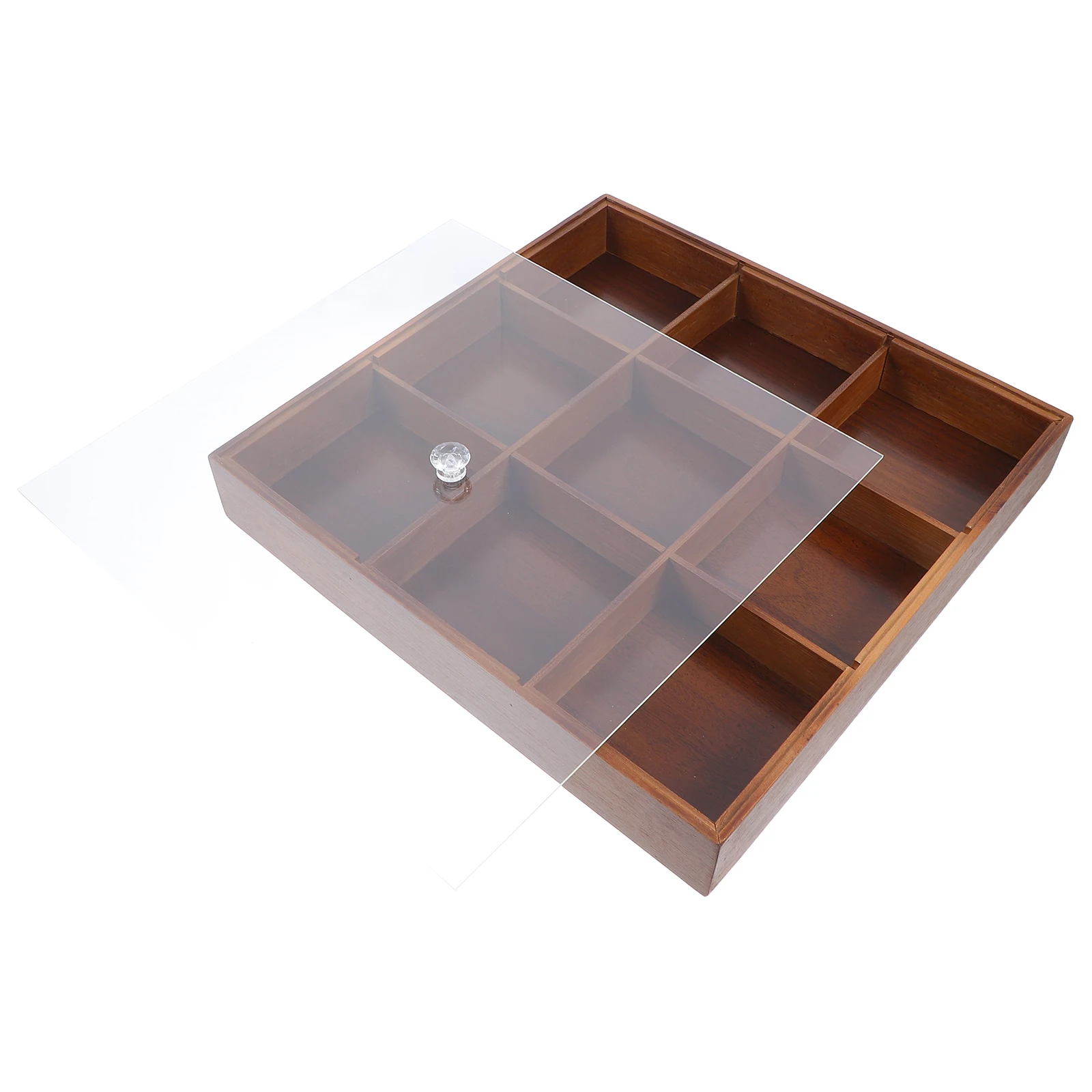 

9 Compartments Tea Bag Holder 93x93x4cm Dry Fruit Organizer Wooden Style Tea Coffee Container Storage Box Home Office