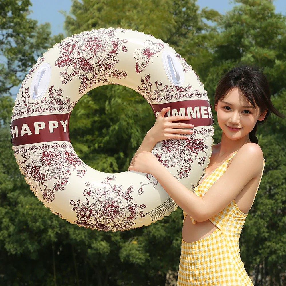 2026 New Summer Adult Swim Ring With Handle Thickened Inflatable Armpit Float Safe Swimming Gear For Men Women Beach Party Toy