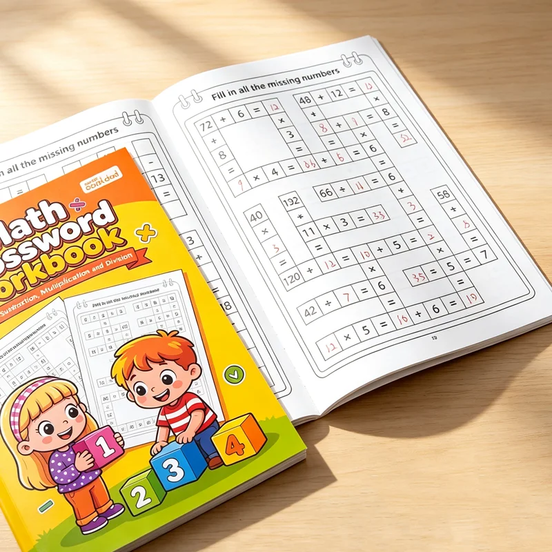 Master Math Operations: Addition, Subtraction, Multiplication & Division – Fill-in Workbook