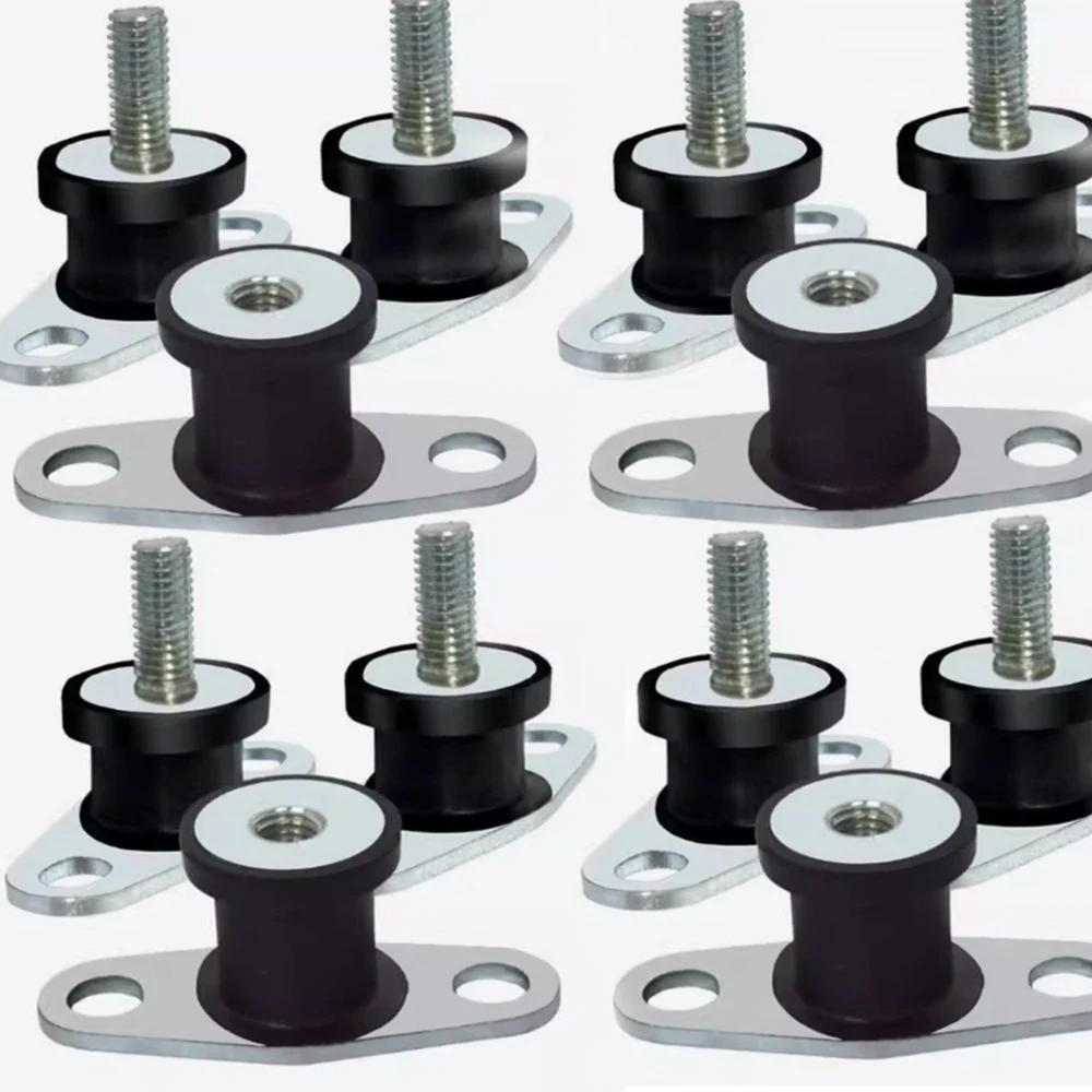 1-12Pcs GVT-Type Rubber Shock Absorber M6 M8 External Thread Fixed Plate Shock Absorber Seat Rubber Pad Cushioning Pad 15mm-40mm