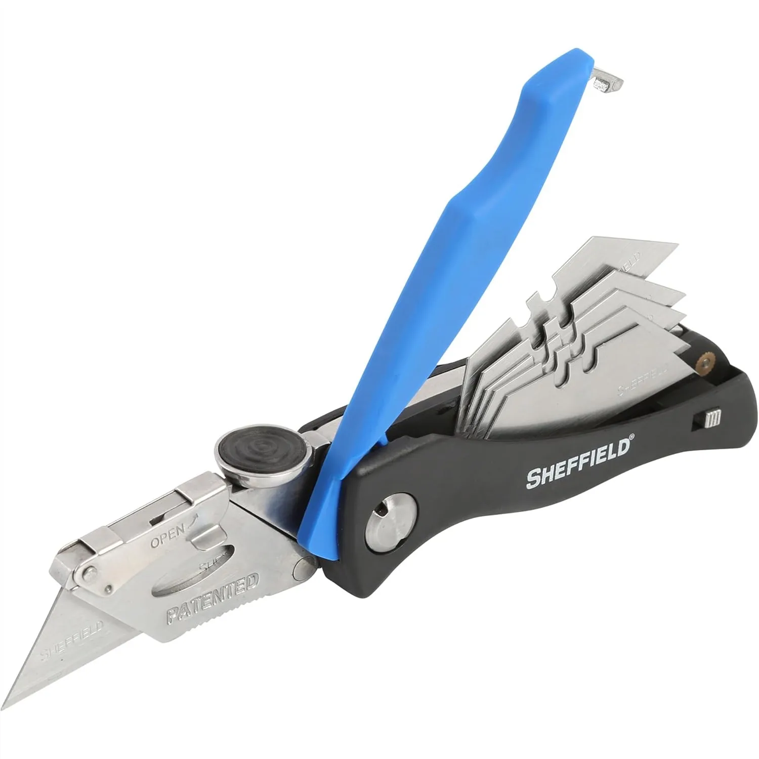 

Folding Utility Knife With Quick Blade Change, Accepts Standard Blades, Box Cutter For Home Office Trades And Warehouse