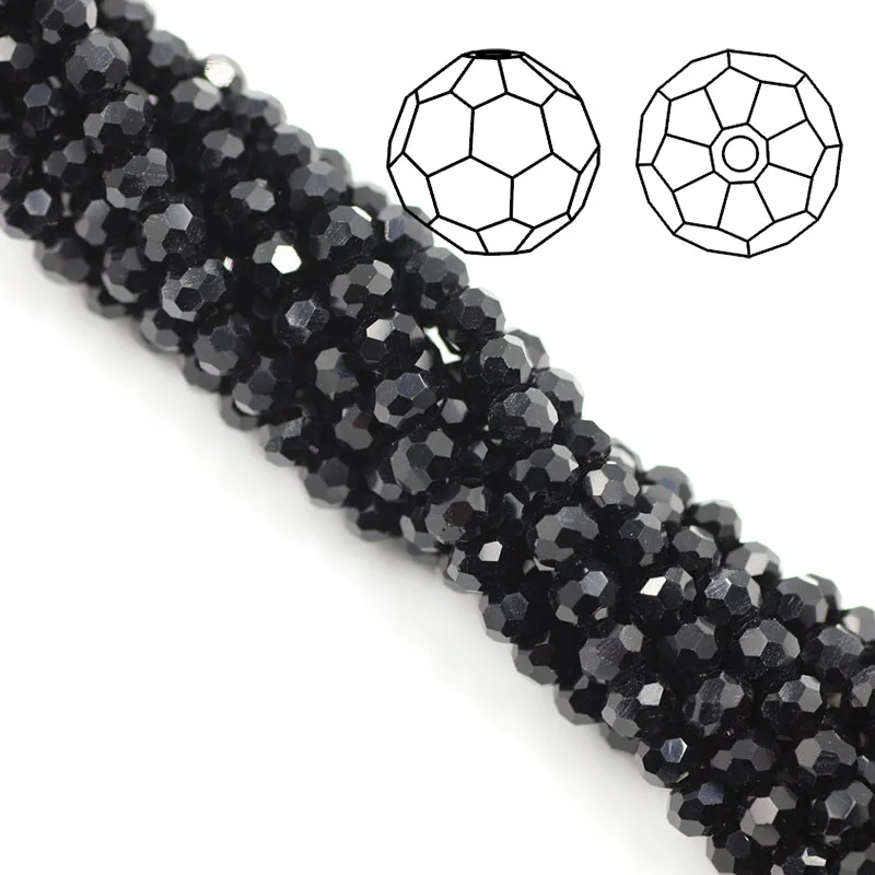 ZHUBI Faceted Glass Crystal Round Ball 2/3/4mm Charm Jewrlry DIY Making Crafts Material Supplier Accessories To Make Bracelets