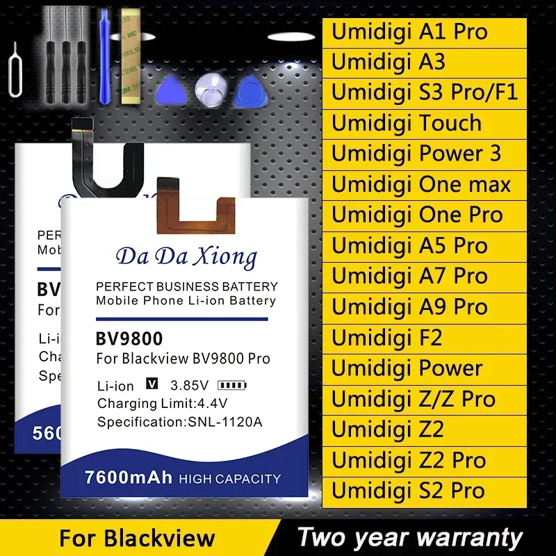 Аккумулятор для Blackview A5 A7 A60 E7 A8 A20 BV4000 BV5000 BV5500 BV6000 BV6800 BV7000 BV8000 BV9700 BV9800 BV9000 BV9600 S Pro Max