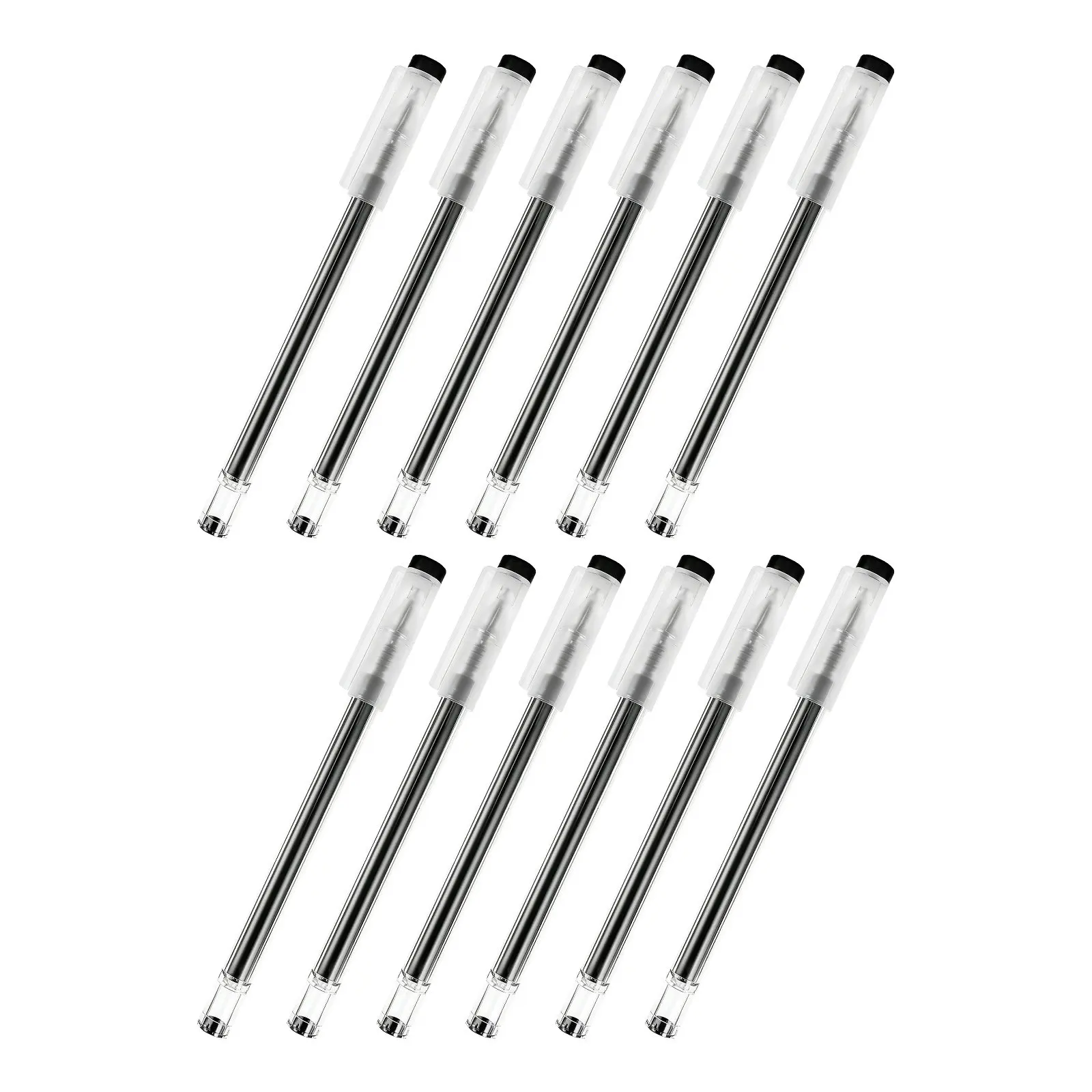 

12Pcs Student Gel Pen Full Needle Simple Design Comfortable Grip Neutral Pens for School Exams Office Notes Home Study Smooth