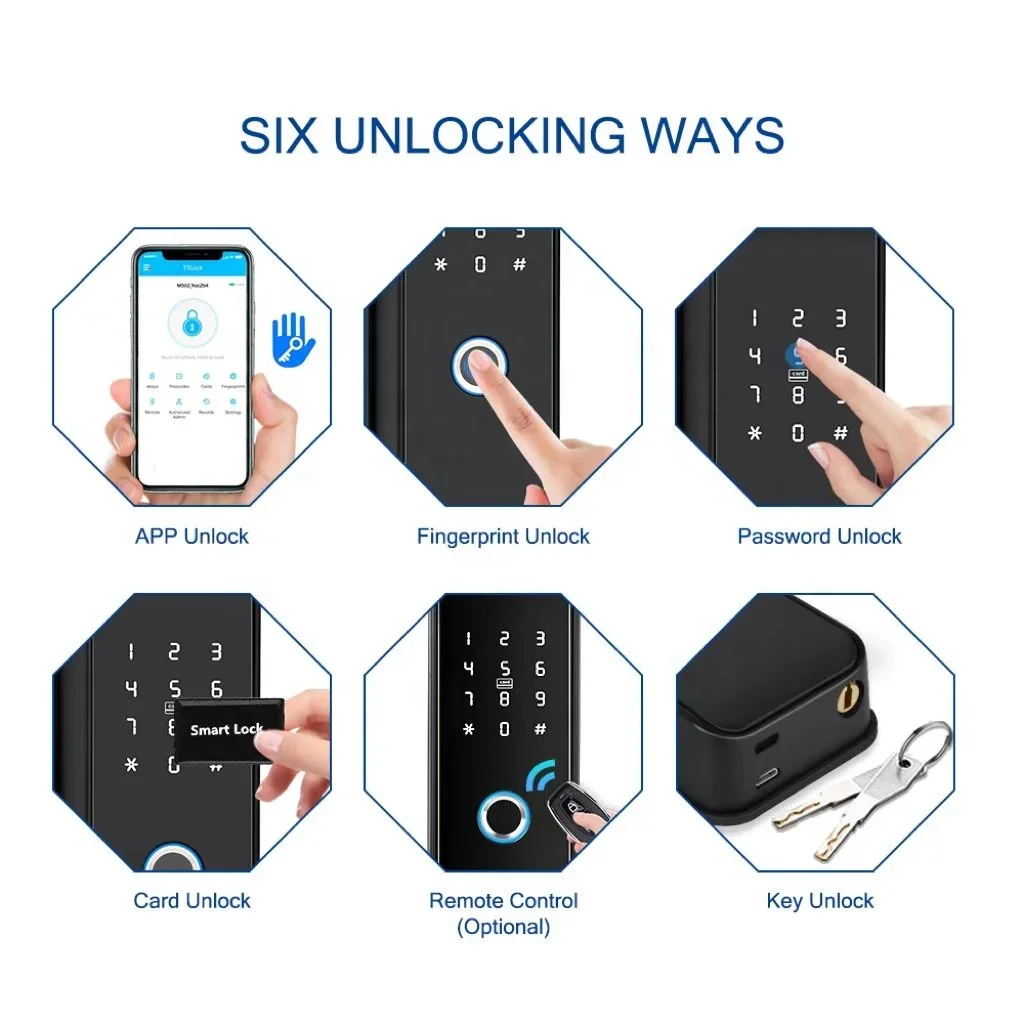 Waterproof Tuya Metal Outdoor Gate Double Sided Fingerprint gate Smart door Lock with Ttlock APP