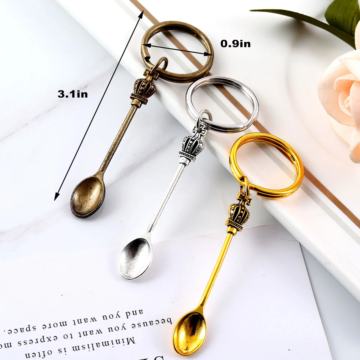 metal 3 pieces scoop keychain set