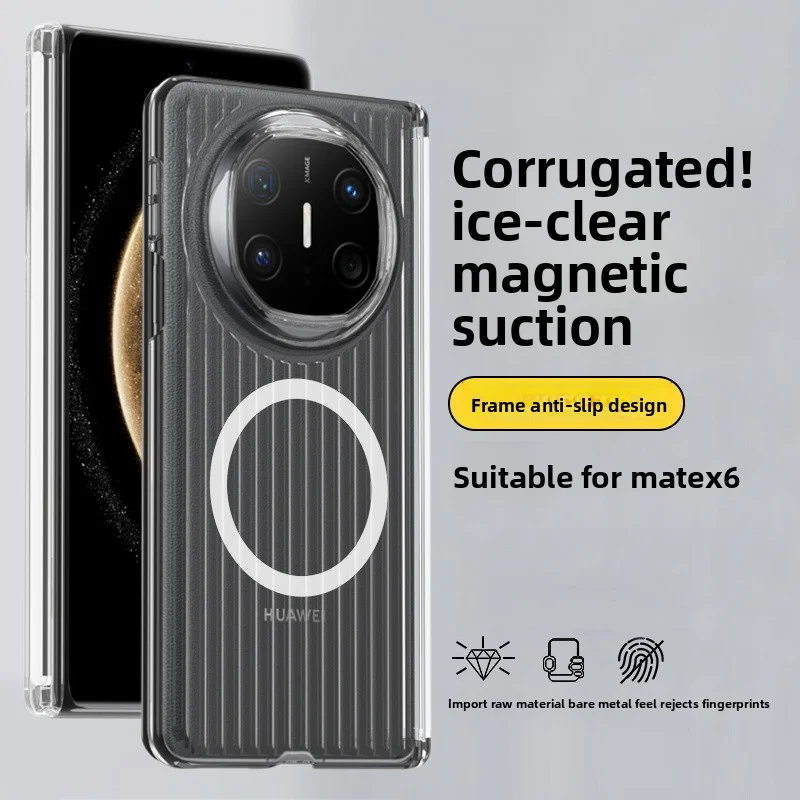 

For Huawei Mate X6 Case Hard PC Slim Transparent Magnetic MagSafe Protective Back Cover Case For Huawei Mate X5 X6 Phone Shell