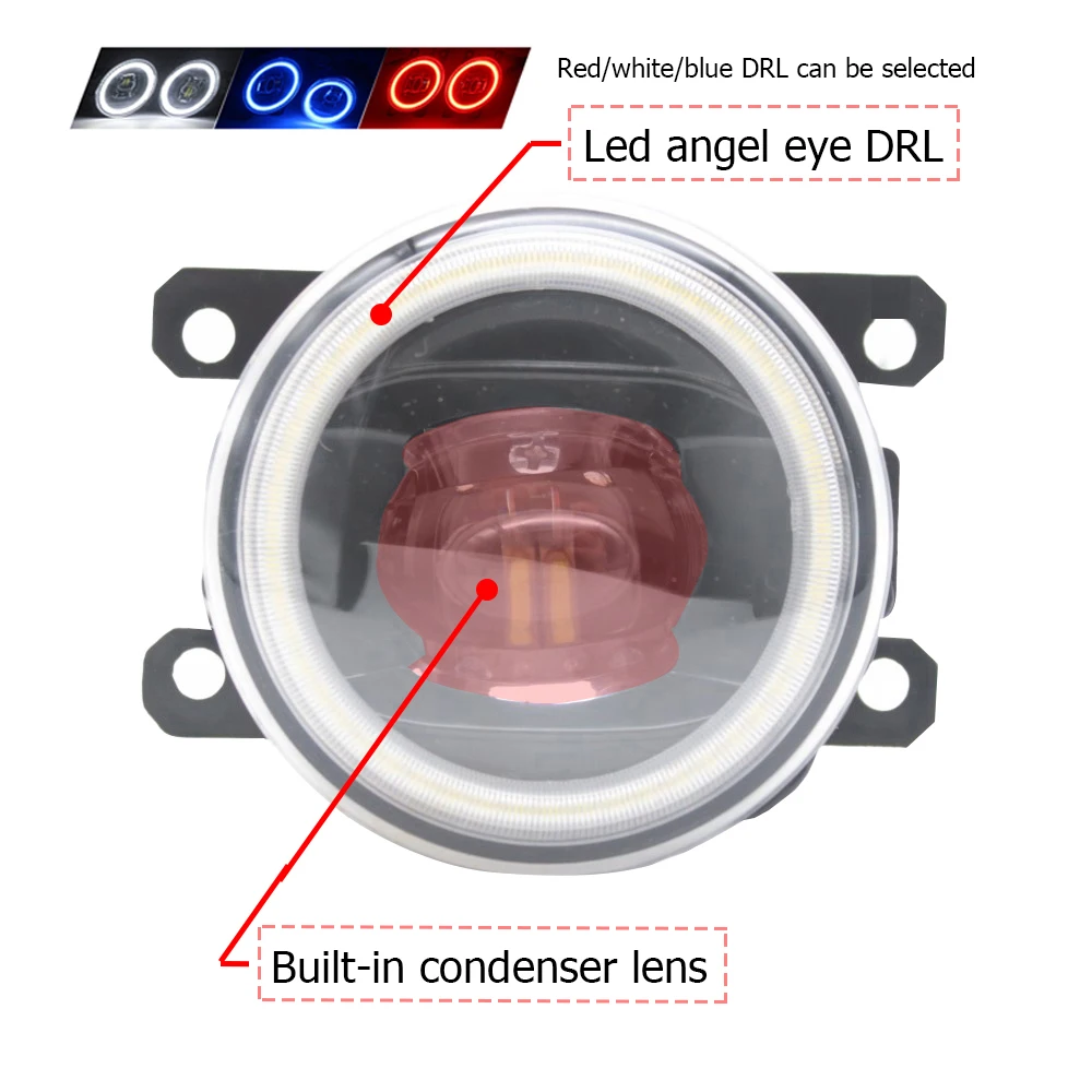 LED Fog Lights Lens for Isuzu D-max Dmax 2021 2022 2023 Angel Eyes Ring Daytime Running Light Car Fog Lamp DRL Left and Right