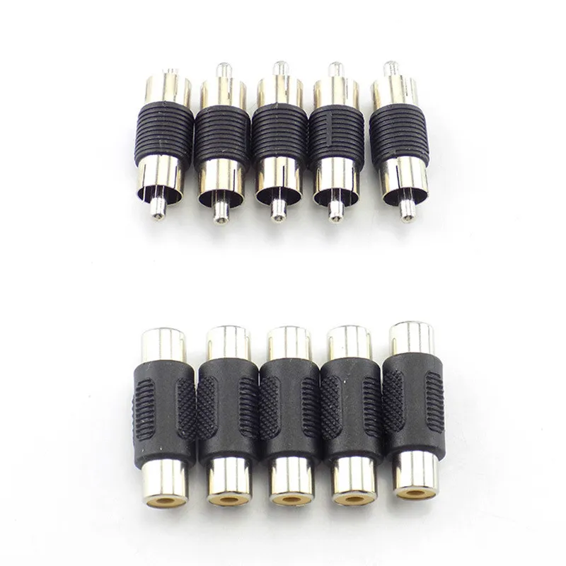 5Pcs/10Pcs RCA หญิงปลั๊ก Kabel Audio Video ปลั๊กหัวเสียบอะแดปเตอร์แปลง RCA ตัวผู้ชาย Joiner Connector