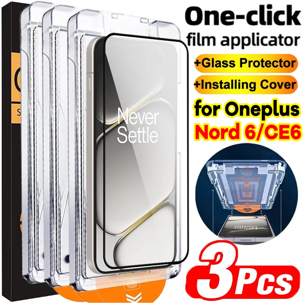 

1-3Set Easy Installation Dust Free Tempered Glass for Oneplus Nord 6/CE6 HD Clear Screen Protector 9H Hardness Anti-scratch Film