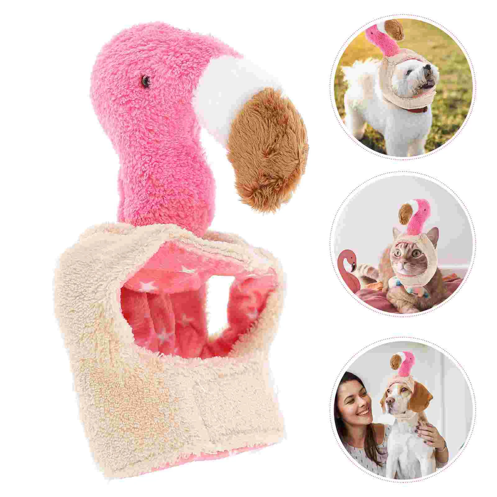 Funny Pet Head Flamingo Hat Fancy Headgear Costume Accessories for Cat Dog Puppy Cat Cap Cat Cosplay Hat