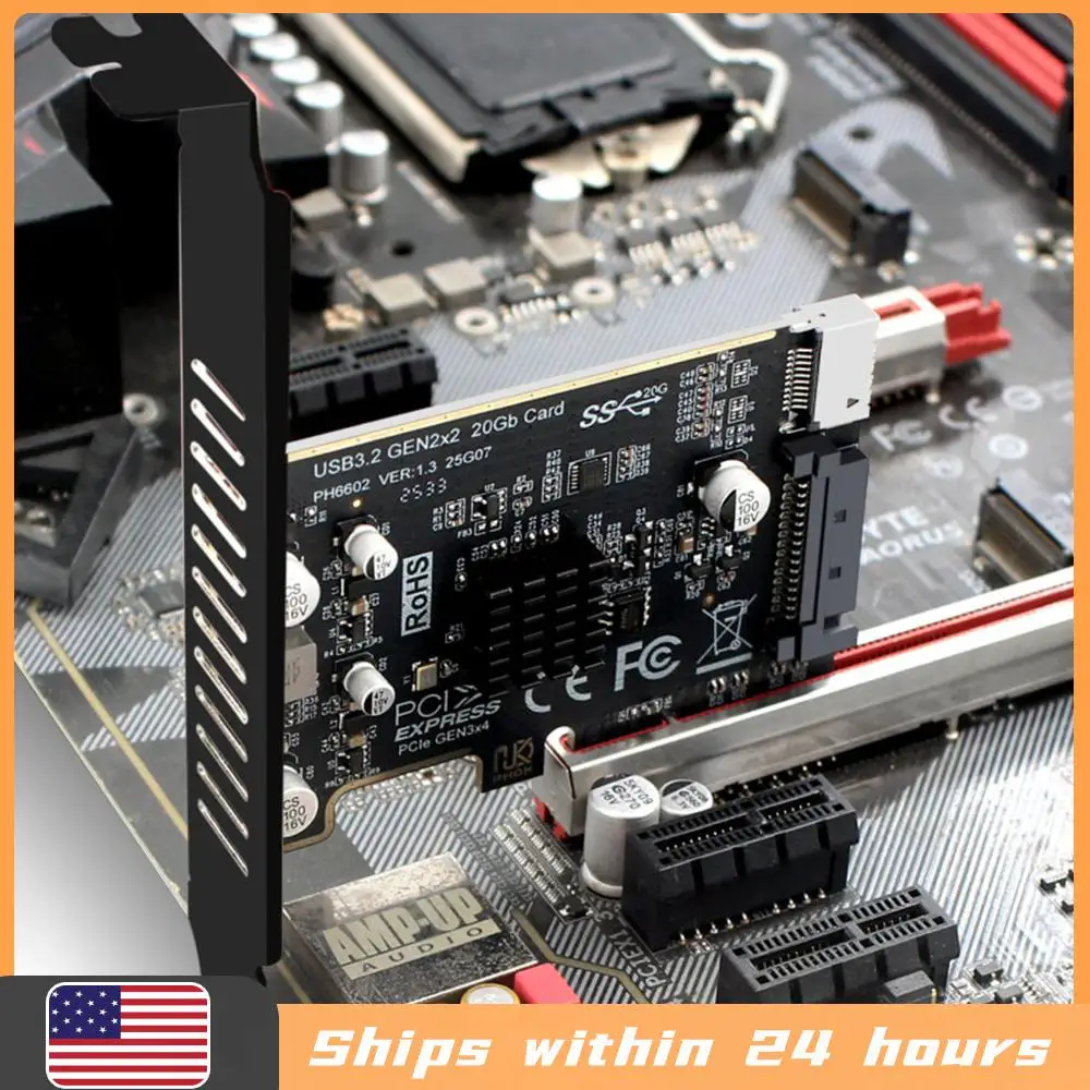 

USB 3.2 GEN2 20Gb Riser-адаптер PCI Express X4 для карт расширения Type E, конвертер для передней панели настольного ПК с разъемом TYPE C