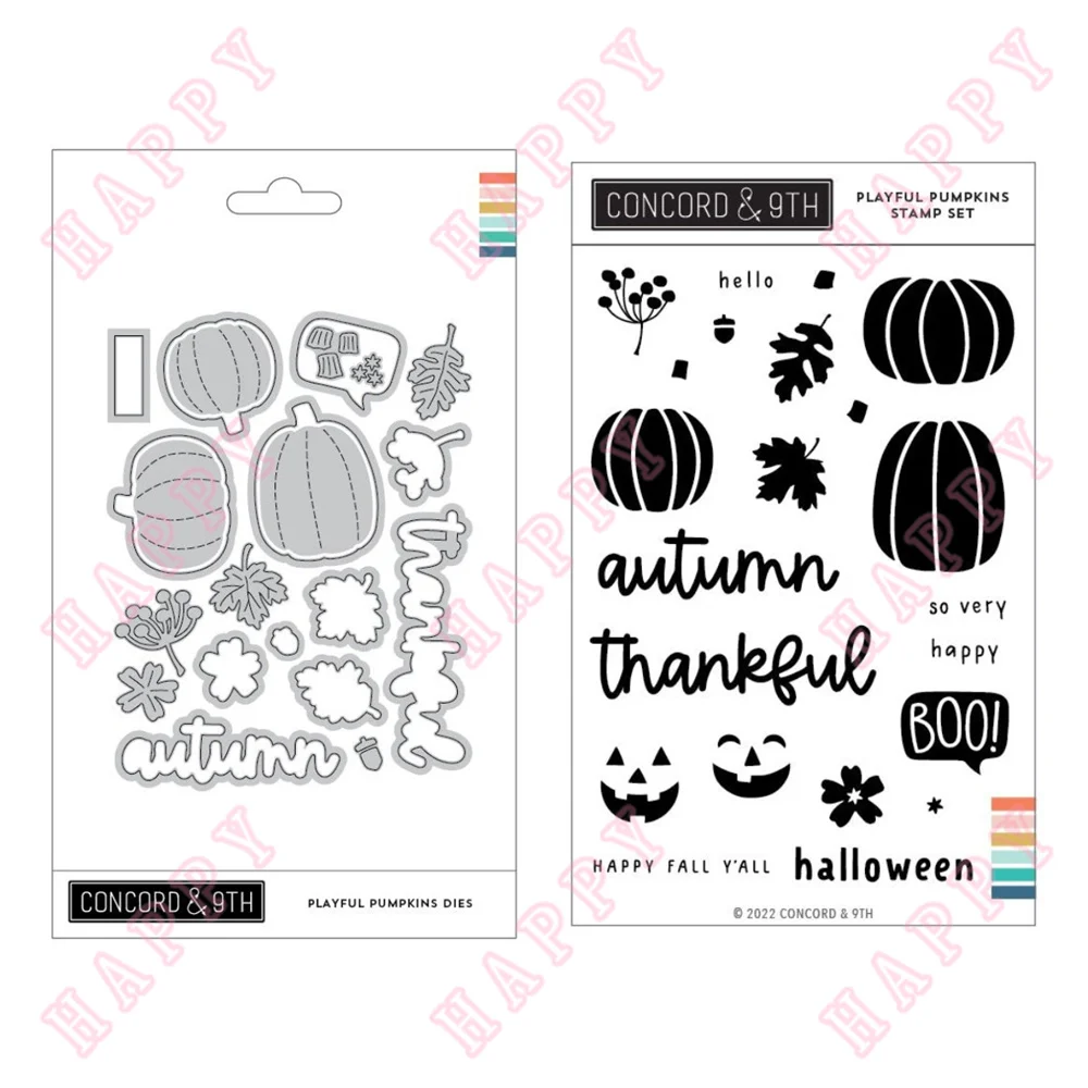 

Metal Cutting Dies Stamps Playful Pumpkins Scrapbook Diary Decoration Paper Craft Embossing Template DIY Greeting Card Handmade