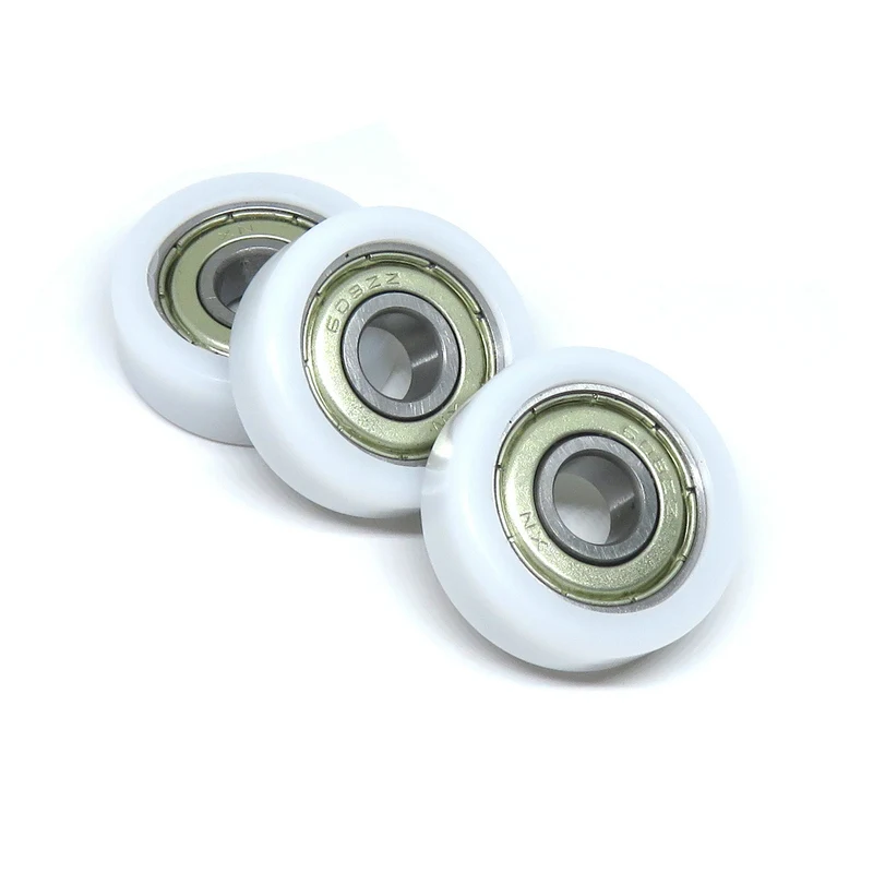 10pcs 8*28*10mm Package Plastic Nylon Pulley 28mm POM Furniture Drawer BS60828-10 8x28x10 Flat Pack Rubber 608 Bearing Wheel