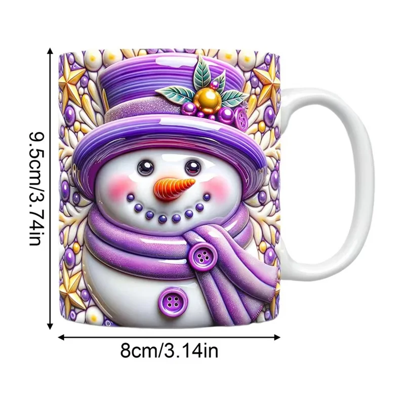 ABWR-クリスマステーマコーヒーマグ雪だるまコーヒーカップホットチョコレート用視覚効果パターンウォーターカップフェスティバルマグ