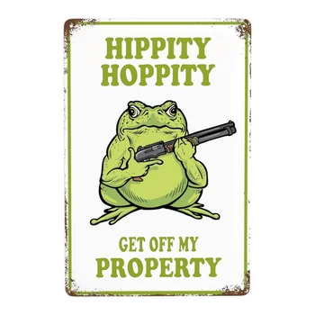 개구리 방 표지판 재미있는 욕실 문짝, 호피 빈티지 금속 주석, 침입 없음, 욕실 장식 벽, 8x12 인치, 1 개
