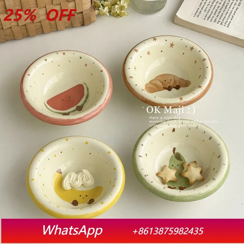 

LTT Cute Small Dish Underglaze Color Ceramic Sauce Dish Delicate Snack Dish