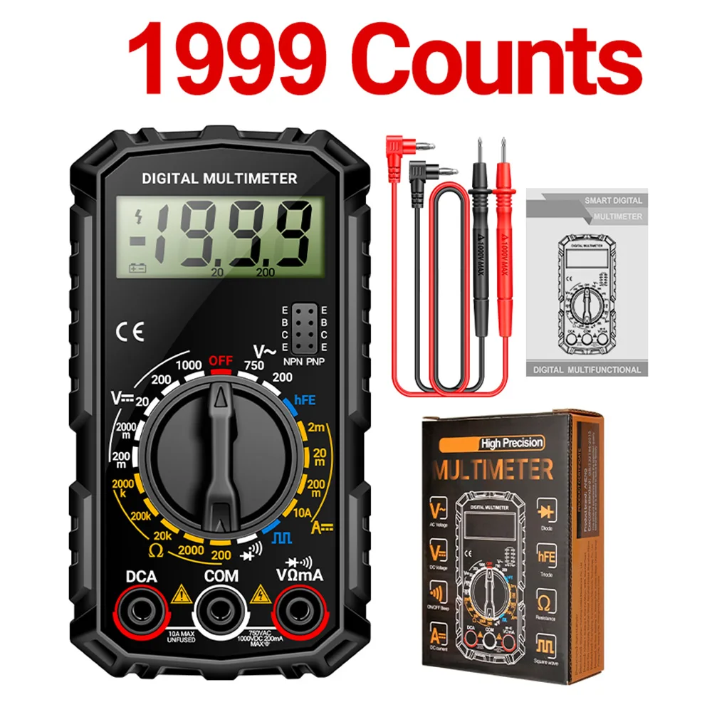 LCD Backlight Digital Multimeter AC/DC Voltage Resistance Meter Current Meter Electrician Ohm Diode Triode Square Wave Tester