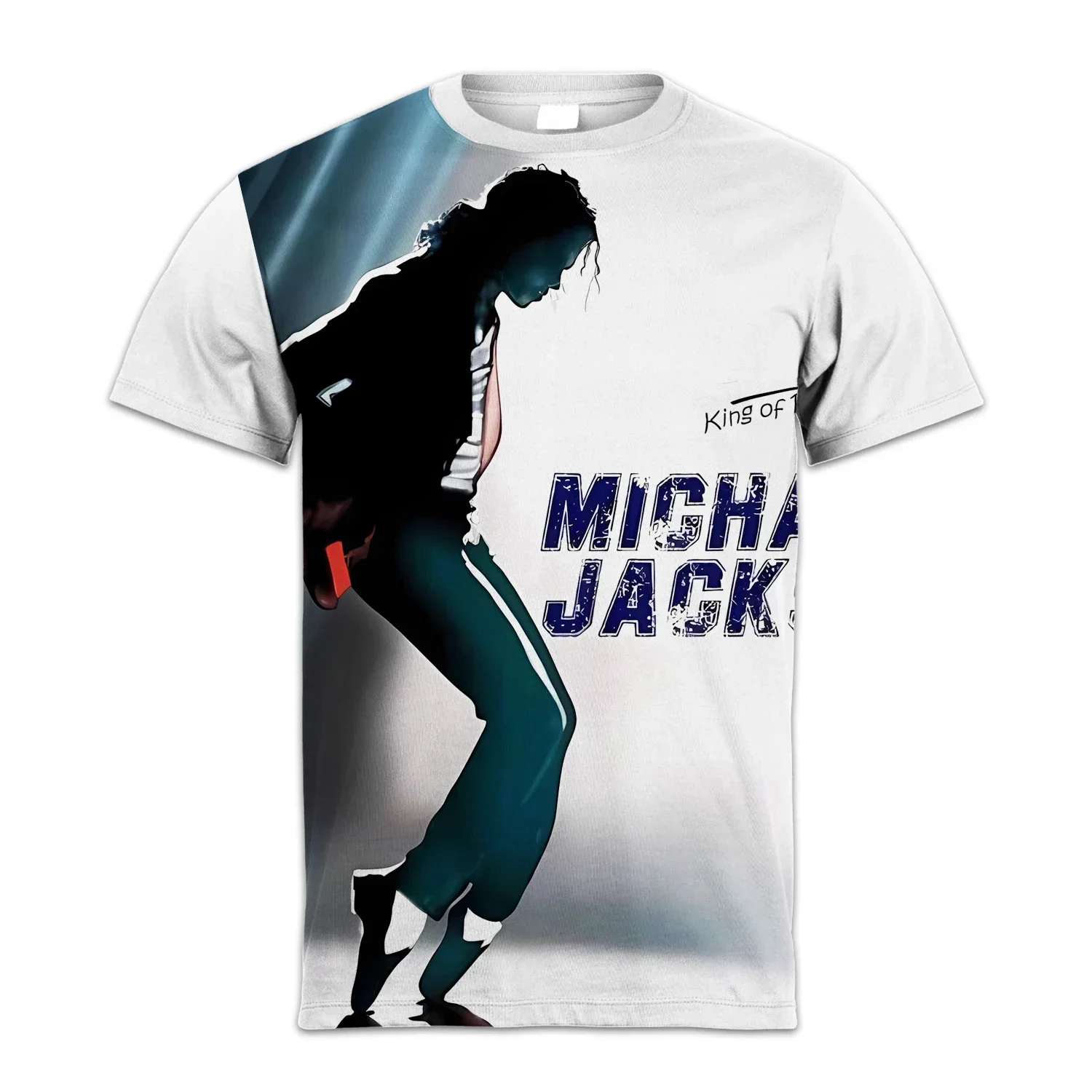 Singer Michael Jackson 3D printed T-shirt, Men's casual fashion lightweight breathable comfortable quick drying top, Asian size